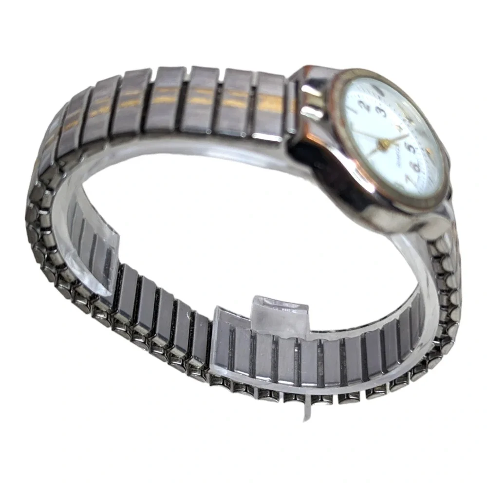Accutime Watch Corp Unisex 2 Tone Metal Expansion Band Wrist Watch‎ - Picture 3 of 5